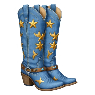 Denim cowgirl boots sticker