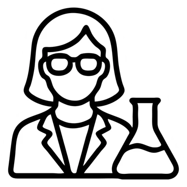simple icon of a woman scientist sticker