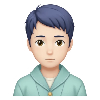 gorgeous-pastel-anime-style- man wearring Cottagecore style  sticker