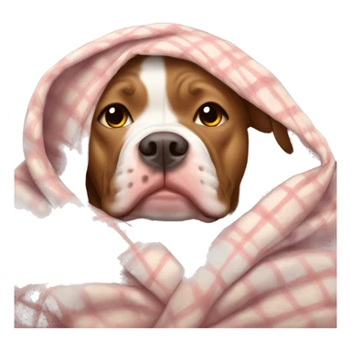pitbull in a cozy blanket sticker