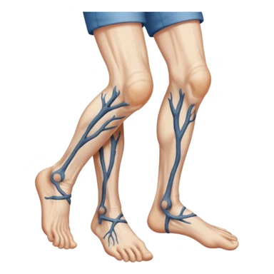 old peoples legs with discrete veins showing sticker