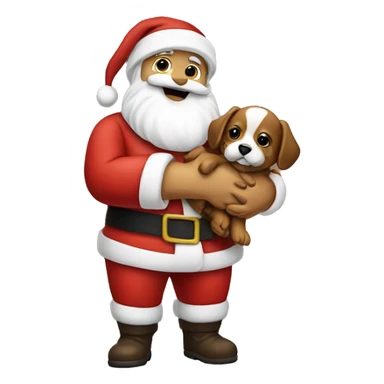 Santa Claus holding a puppy sticker