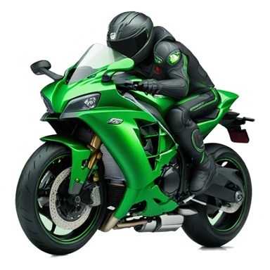 green kawasaki ninja H2 sticker