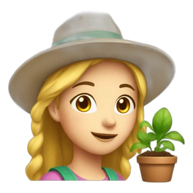 girl gardener in a hat with a сфлу sticker