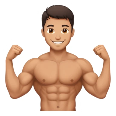 smiling muscular male portrait sticker