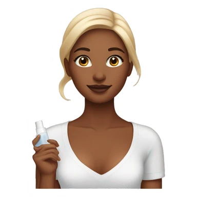 A auburn girl doing her skincare sticker