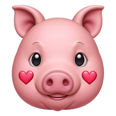 A pig with hearts sticker