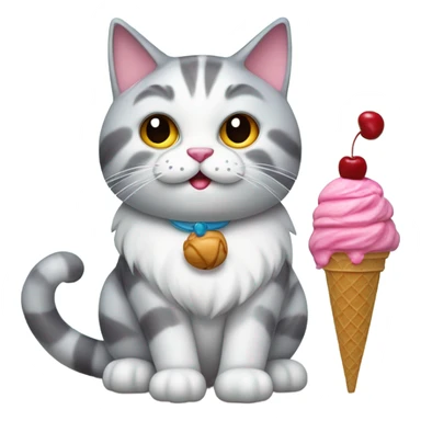 Cat with a ice cream sticker