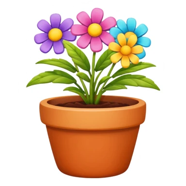 flower pot object icon, small decorative plant pot with blooming flower, ceramic texture, vibrant colors, cute garden vibe, 3D cartoon style, mobile game icon style, centered, clean background, no text, no watermark
 sticker
