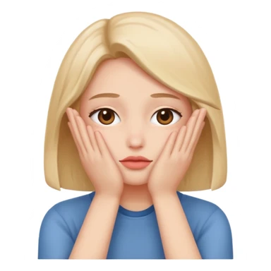 Standard smiley emoji blushing and hiding face with hands sticker