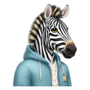 zebra wearing Louis Vuitton hoodie sticker