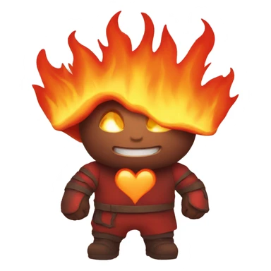 fire heart sticker