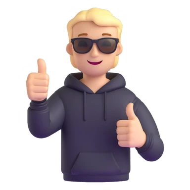 cool guy giving a thumbs up sticker