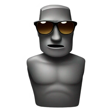 apple emoji moai with sunglasses sticker