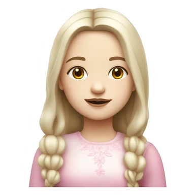 slavic girl with little smile, white skin and pink light lips sticker