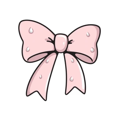 Pastel pink bow with pearls sticker