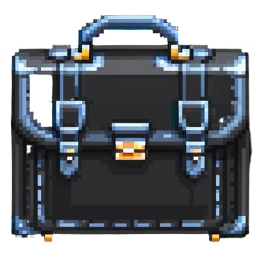 business briefcase with corporate documents sticker