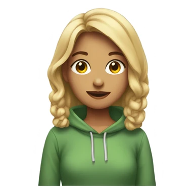 Girl wearing a sweatshirt that says dickleeeee sticker