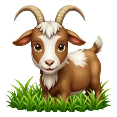 goat in the process of eating grass sticker