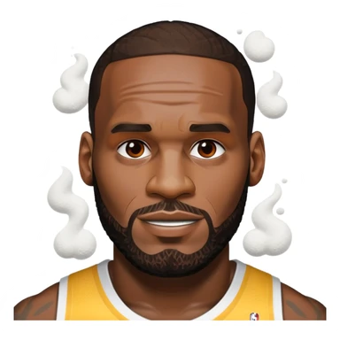 LeBron James with white stuff on his face sticker