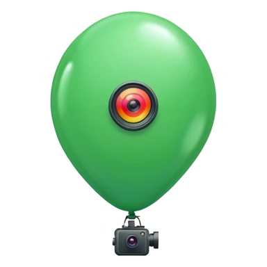 A balloon with a thermal camera effect, green color sticker
