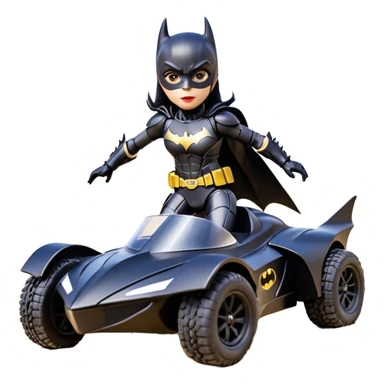 I:16 scale racing sexy fitted Batgirl’s buxom attractively armored midnight-colored tight outfit tv series style dark knight stealthy accurate sporty safe plush deluxe off-road pursuit drifting F1 town car (black hair, shoulders back against seat) rally vehicle  sticker