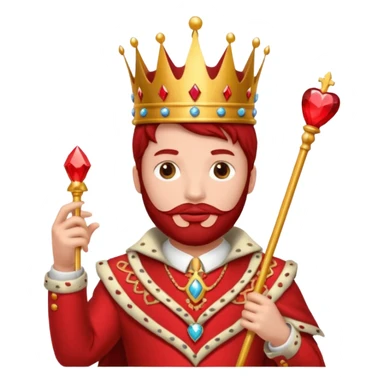 Red King in hearts suit sticker