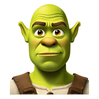 Shrek glaring to the right smirking sticker