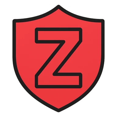 Change the shield and Z to red, keeping the color outline icon style, for a moderator role. sticker
