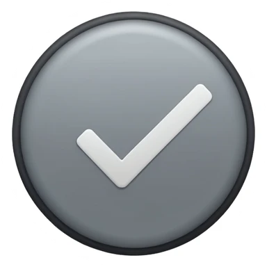 Make a grey circle with a white tick  sticker