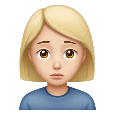 sad and lonley person just face, not hair sticker