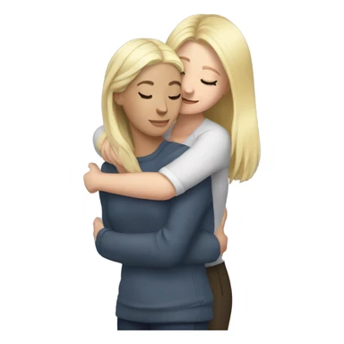 The woman blonde hugs the girl brunette  sticker