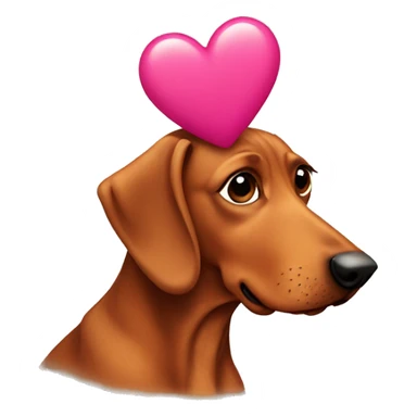 Teckel with a heart on his head  sticker