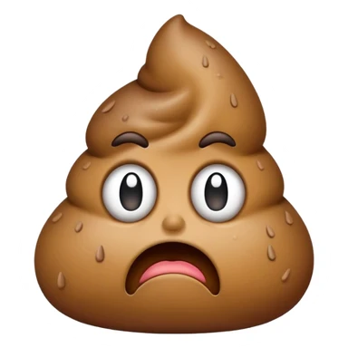unhappy poop with frown sticker