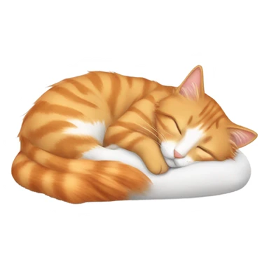 long hair Beige orange tabby sleeping sticker
