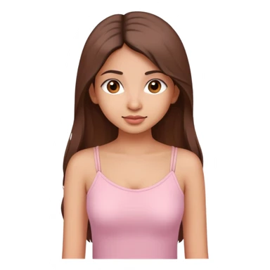 a long brown hair, north-east indian girl wearing a soft pink spaghetti top sticker