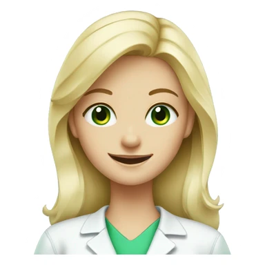 dental technician blonde girl with green eyes sticker