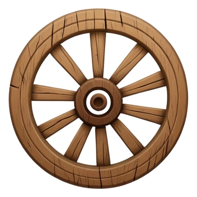 Wheel – Simple wooden cartwheel, ancient design sticker
