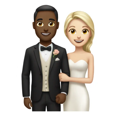 Fair skin color couple marry sticker