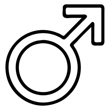 male symbol, simple, iconic, minimalistic icon style sticker