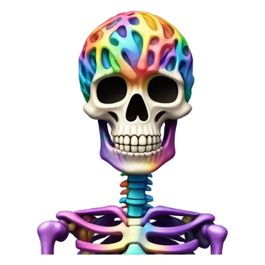 Rainbow skeleton sticker