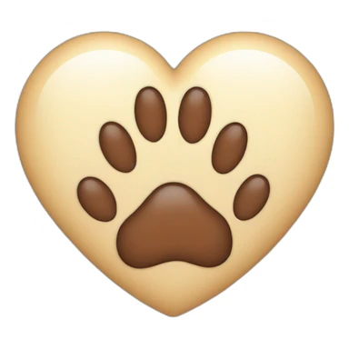 dog paw presses on heart sticker