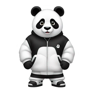 Panda with balenciaga sticker