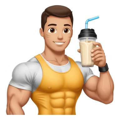 protein shake in shaker for bodybuilders sticker