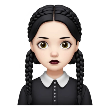 Quiero que me crees un emoji de Wednesday Addams sticker