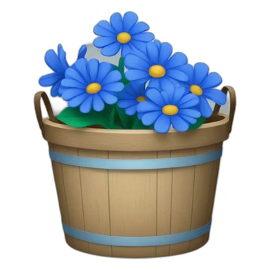 Blue flowers bucket sticker