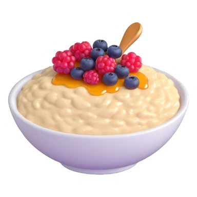 bowl of oatmeal porridge with honey and berries sticker