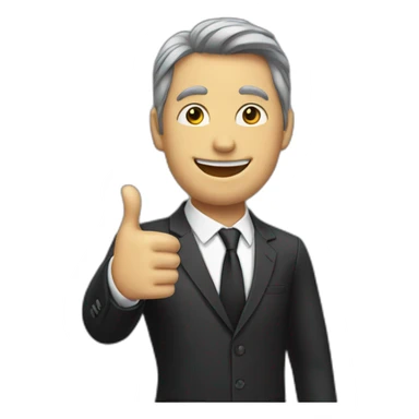 man in suit with thumb up  sticker