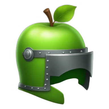 green apple in a knight helmet sticker