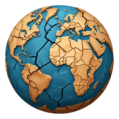 Brown planet earth sticker